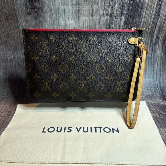 Louis Vuitton Handbags - Louis Vuitton Pouchette Monogram Canvas Wristlet Clutch w/ Strap and Dust Bag